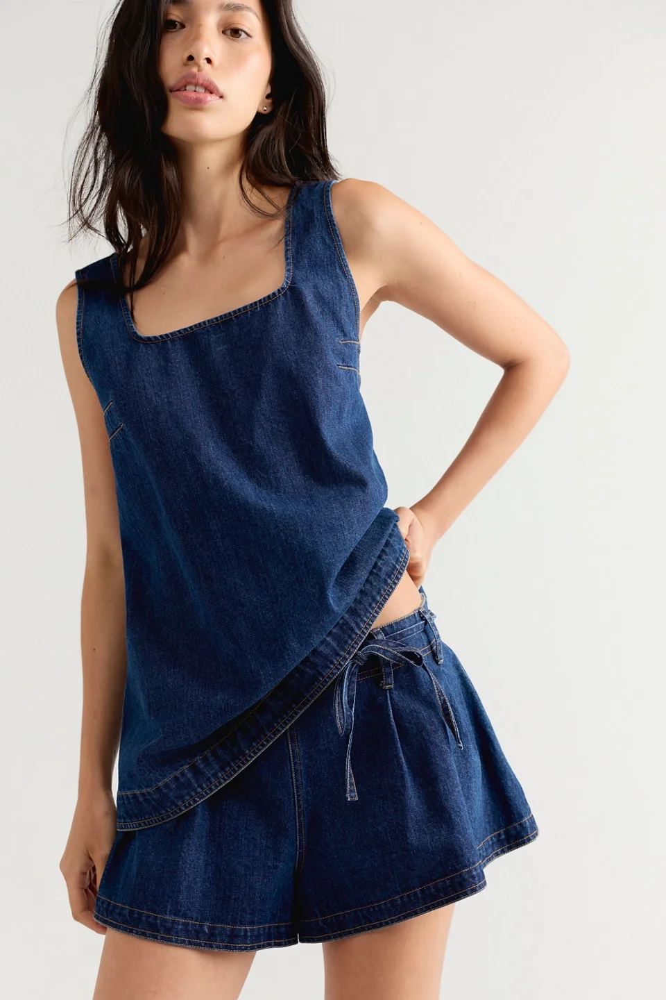 Down In The Valley Denim Short Set - 1