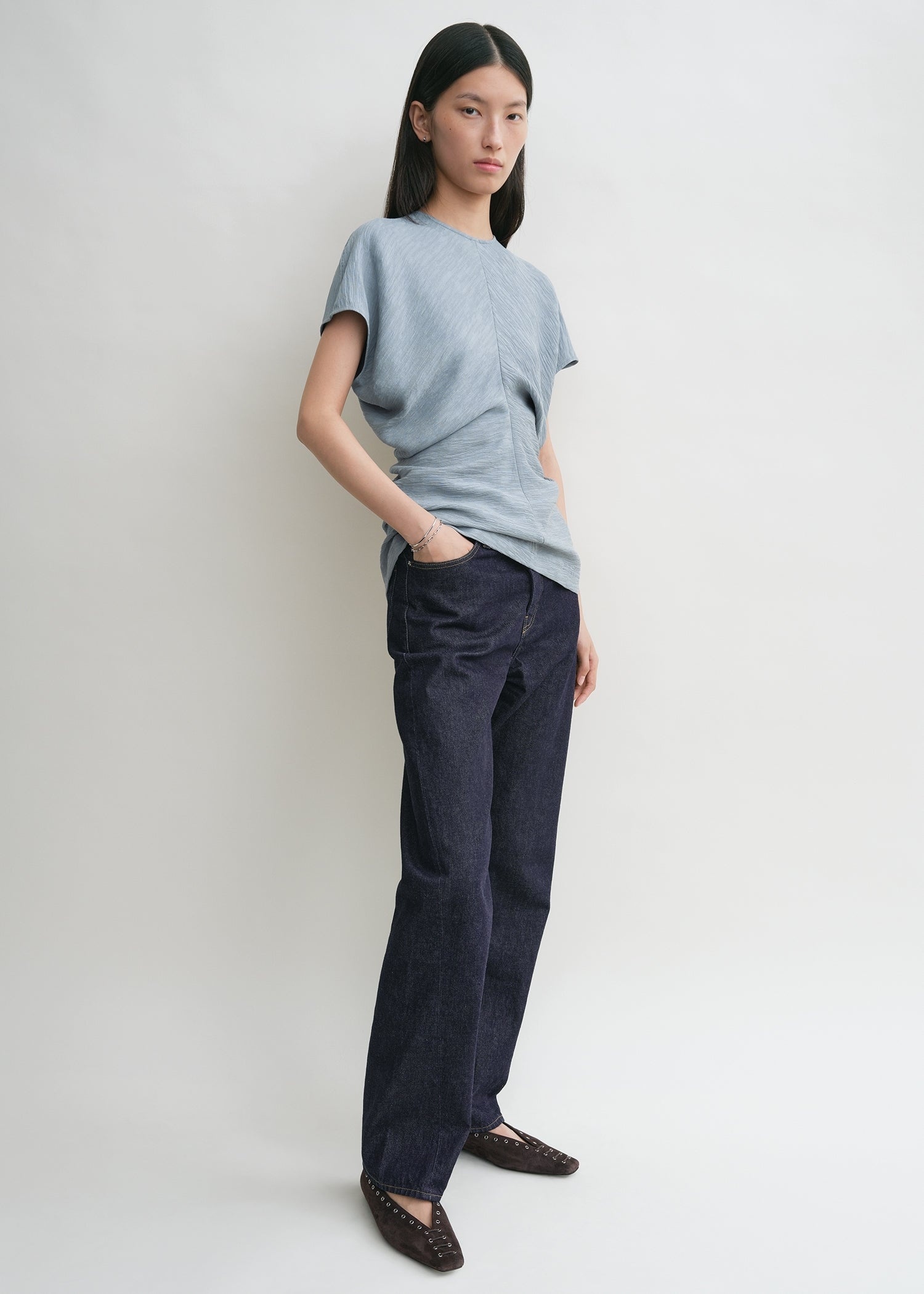 Slouch waist crinkled top mistral - 3