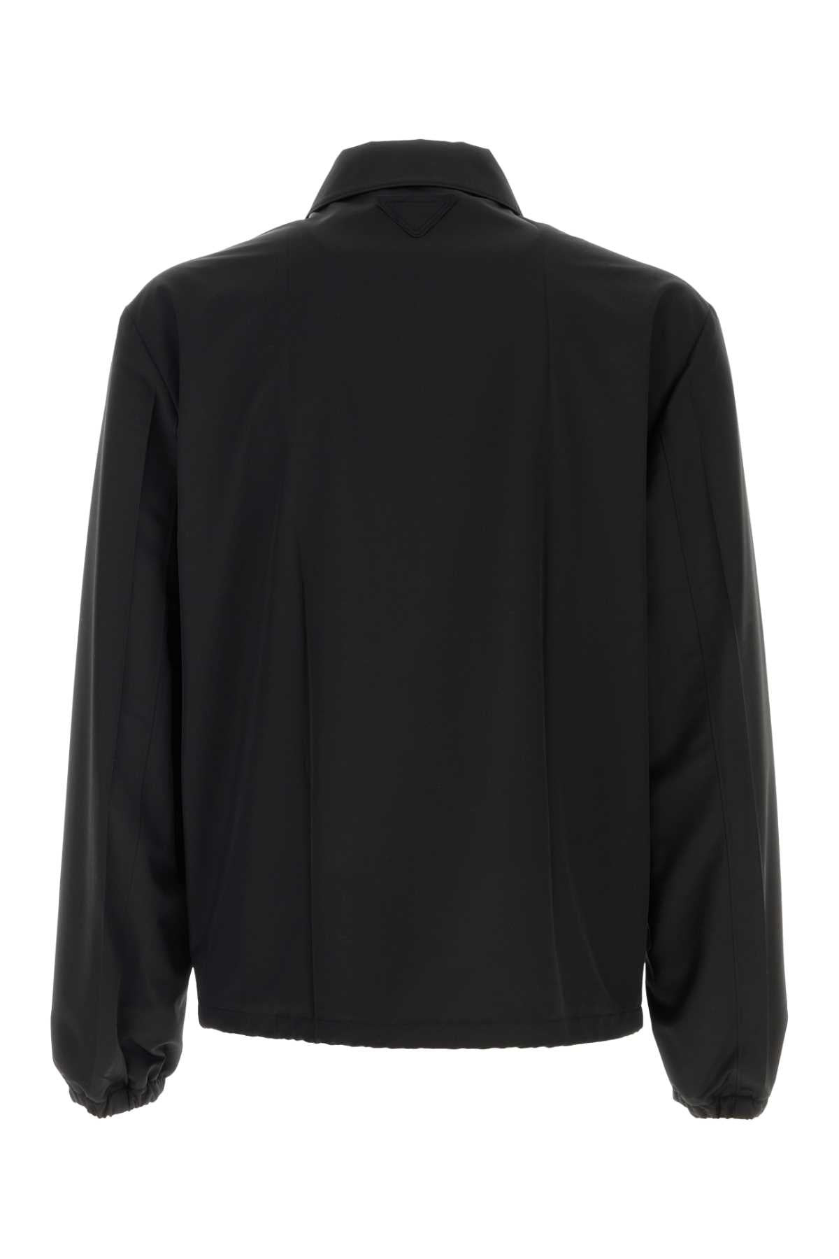 Prada Men Black Wool Blend Jacket - 2