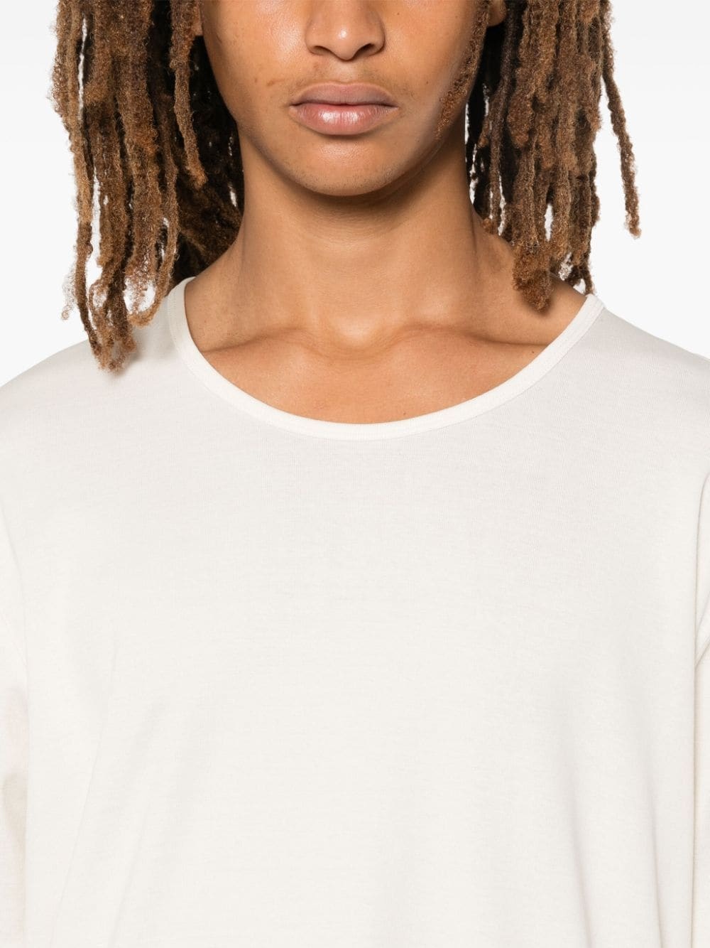 ribbed U-neck T-shirt - 4