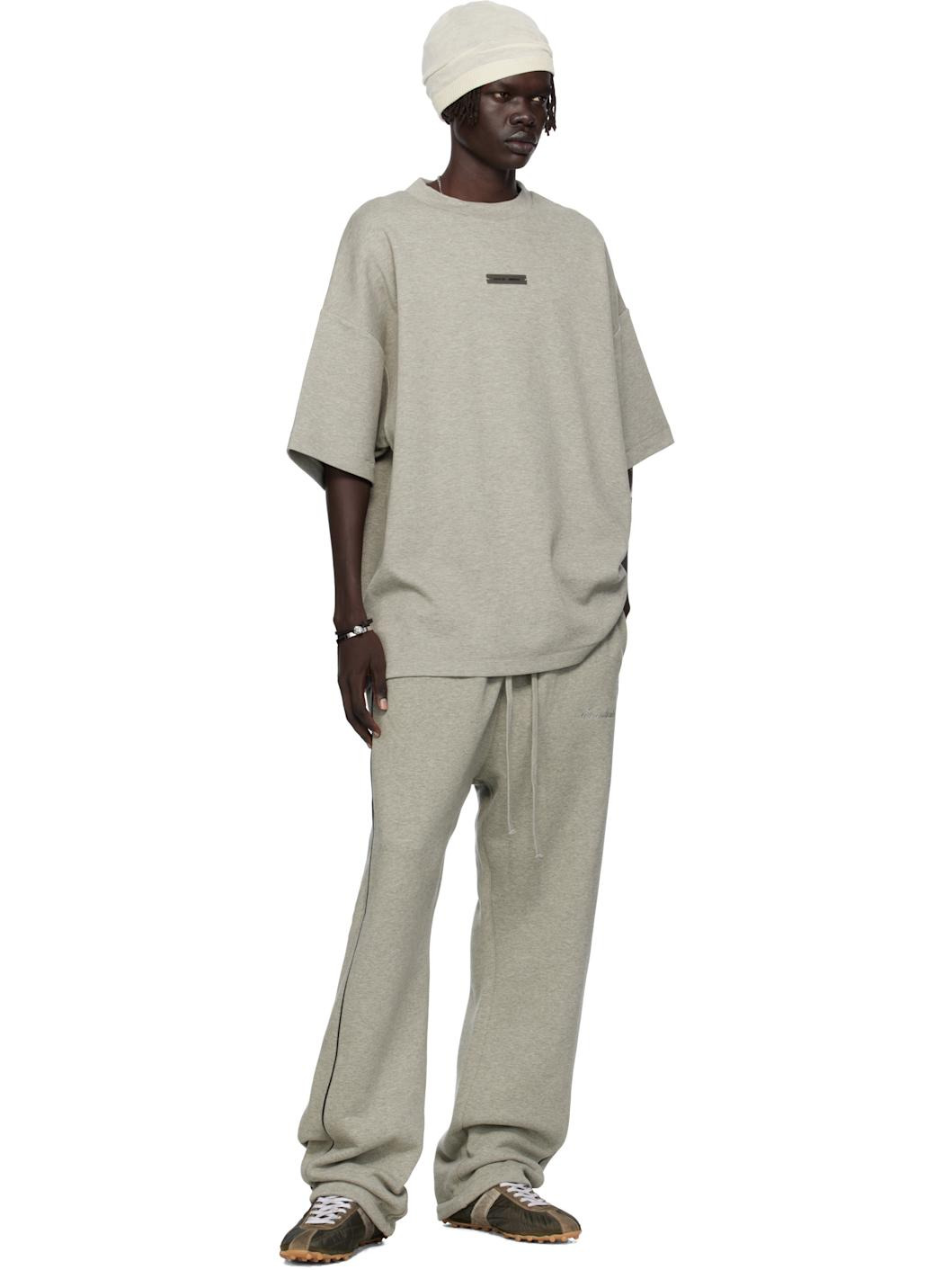Gray 90s Fit Piqué Crewneck T-shirt - 4