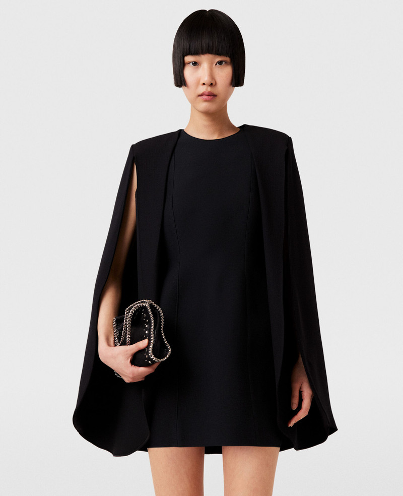 Round Neck Cape Mini Dress - 1