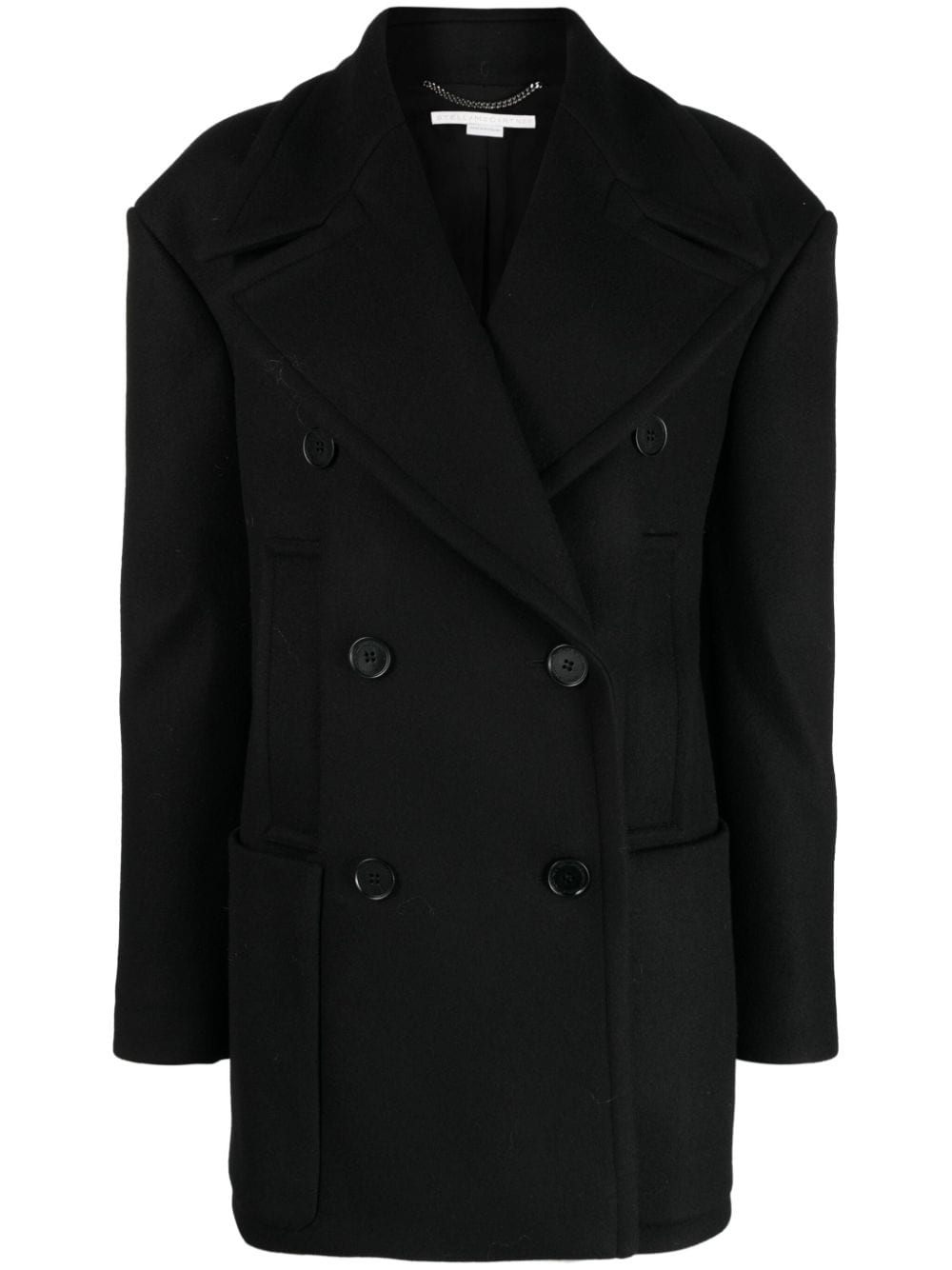 wool double-breasted coat - 1