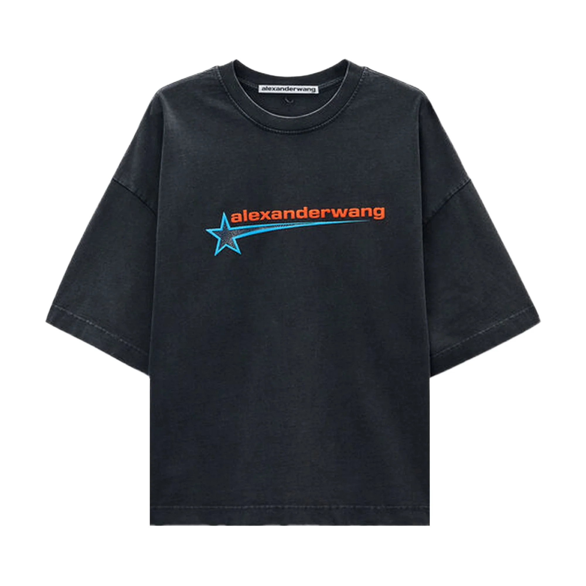 Alexander Wang Boxy Tee W/ Graphic 'Washed Black' - 1