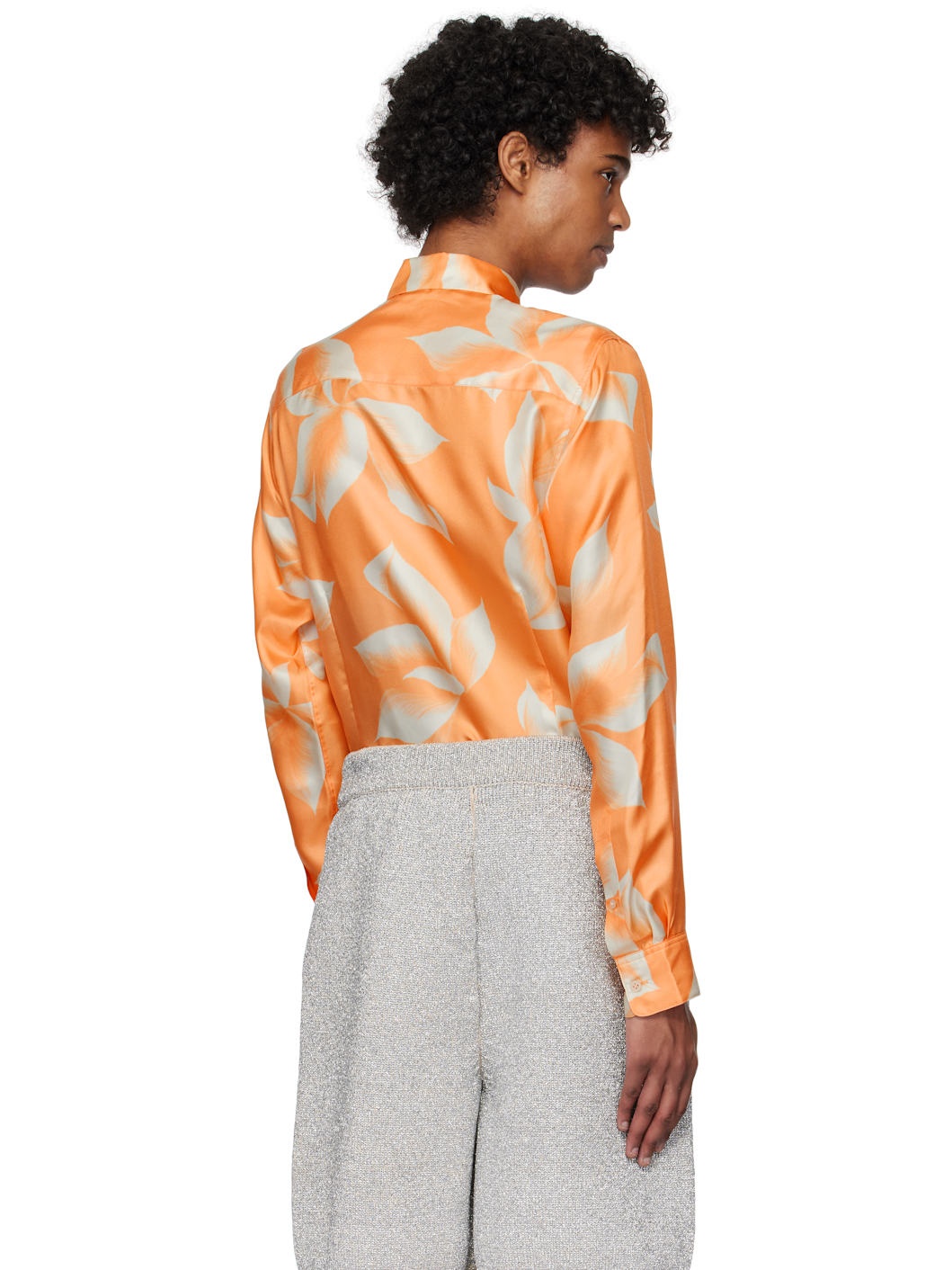 Orange Silk Shirt - 3