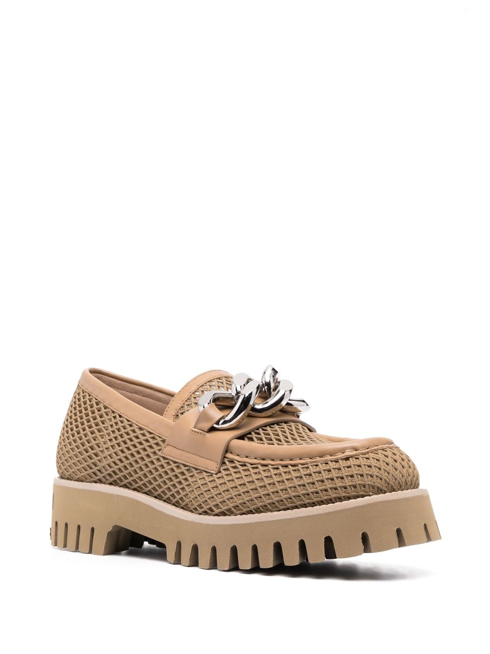 chain-trim mesh loafers - 2