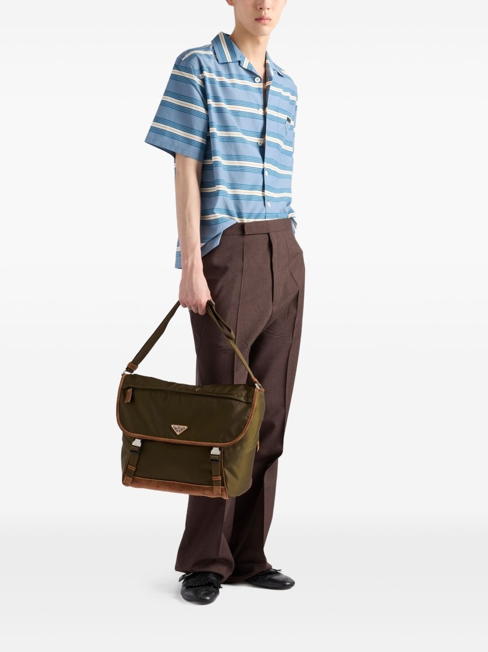 large triangle-logo messenger bag - 2