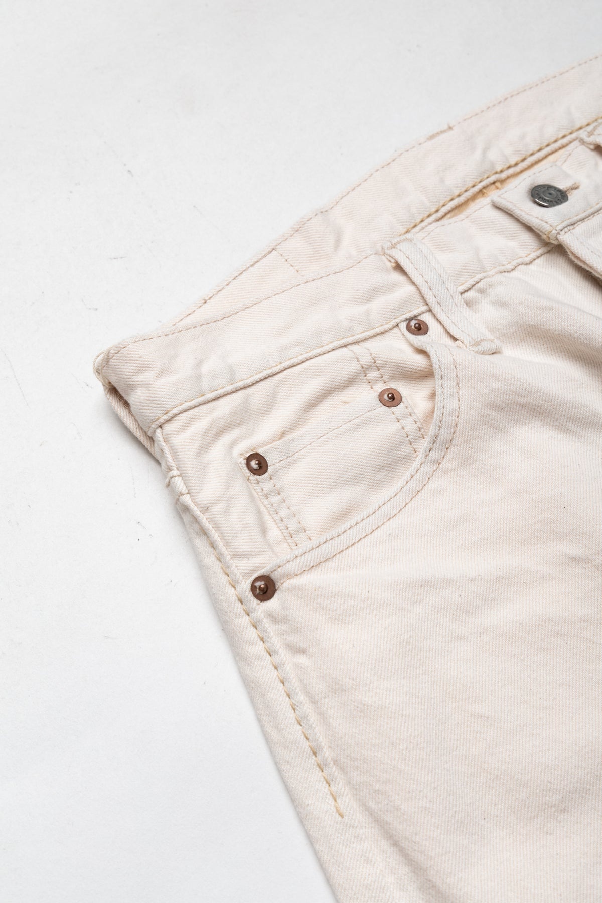 1172-1 14oz Ecru Selvedge 5 Pocket Pants Regular Straight - 9