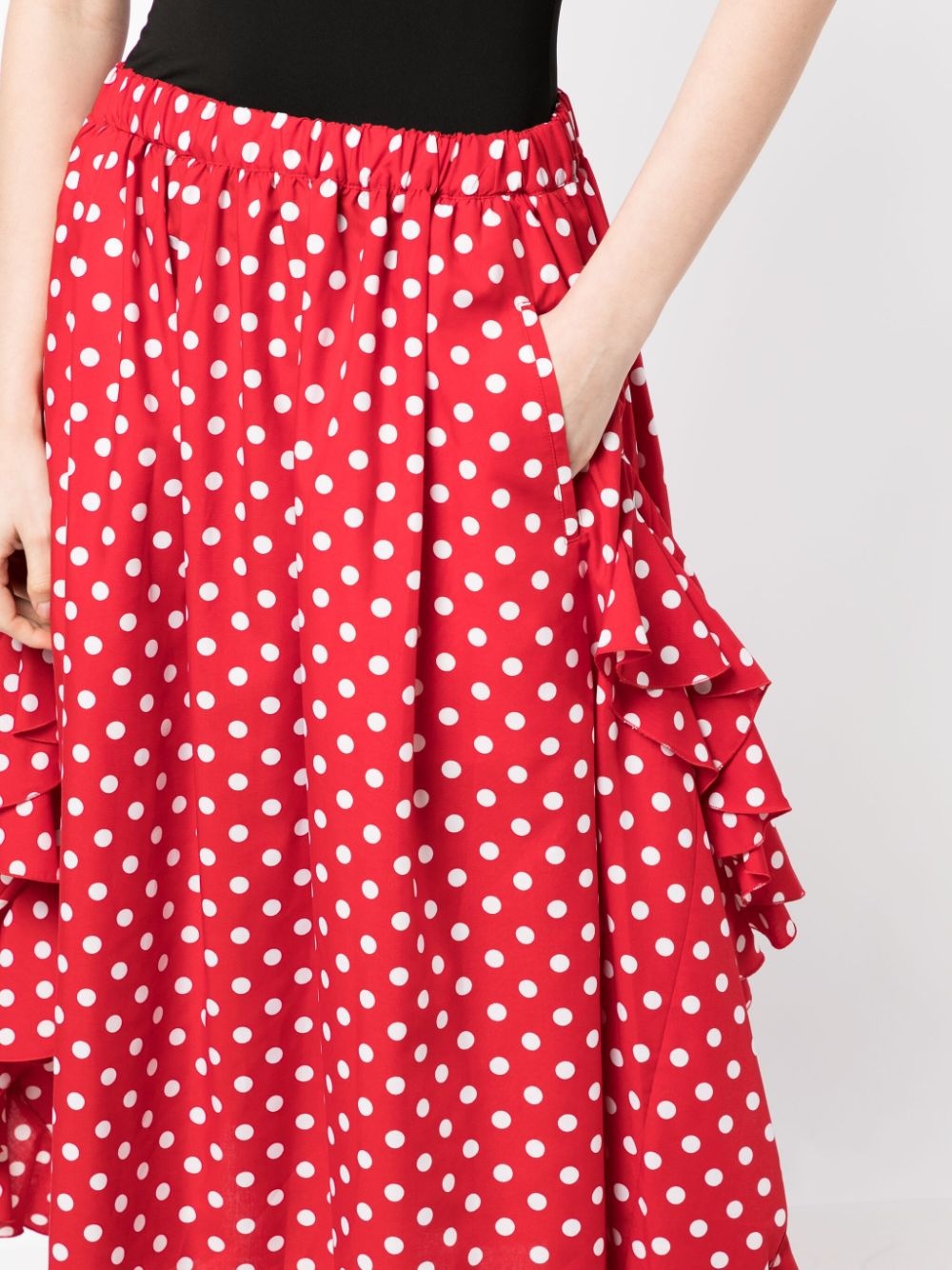 polka-dot print ruffle-detailing skirt - 5