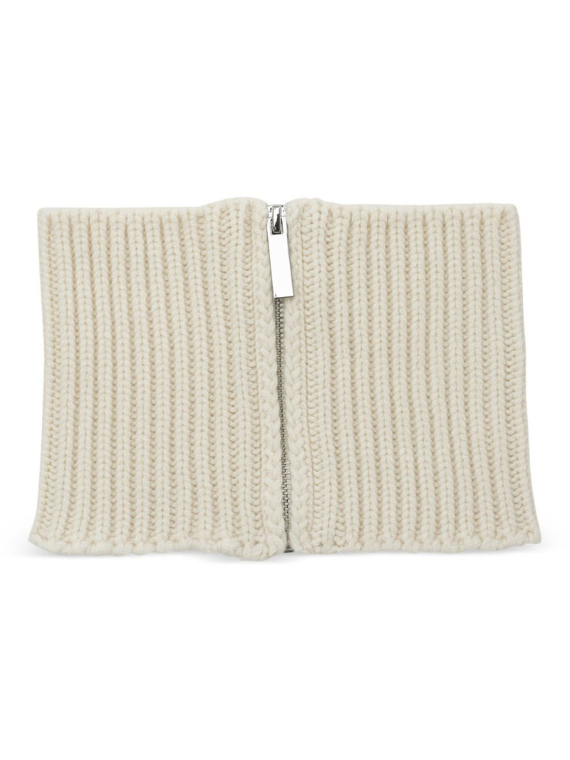 ribbed zip-fastening scarf 1