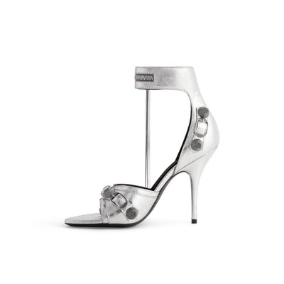 BALENCIAGA Women's Cagole 110mm Sandal Metallized in Silver outlook
