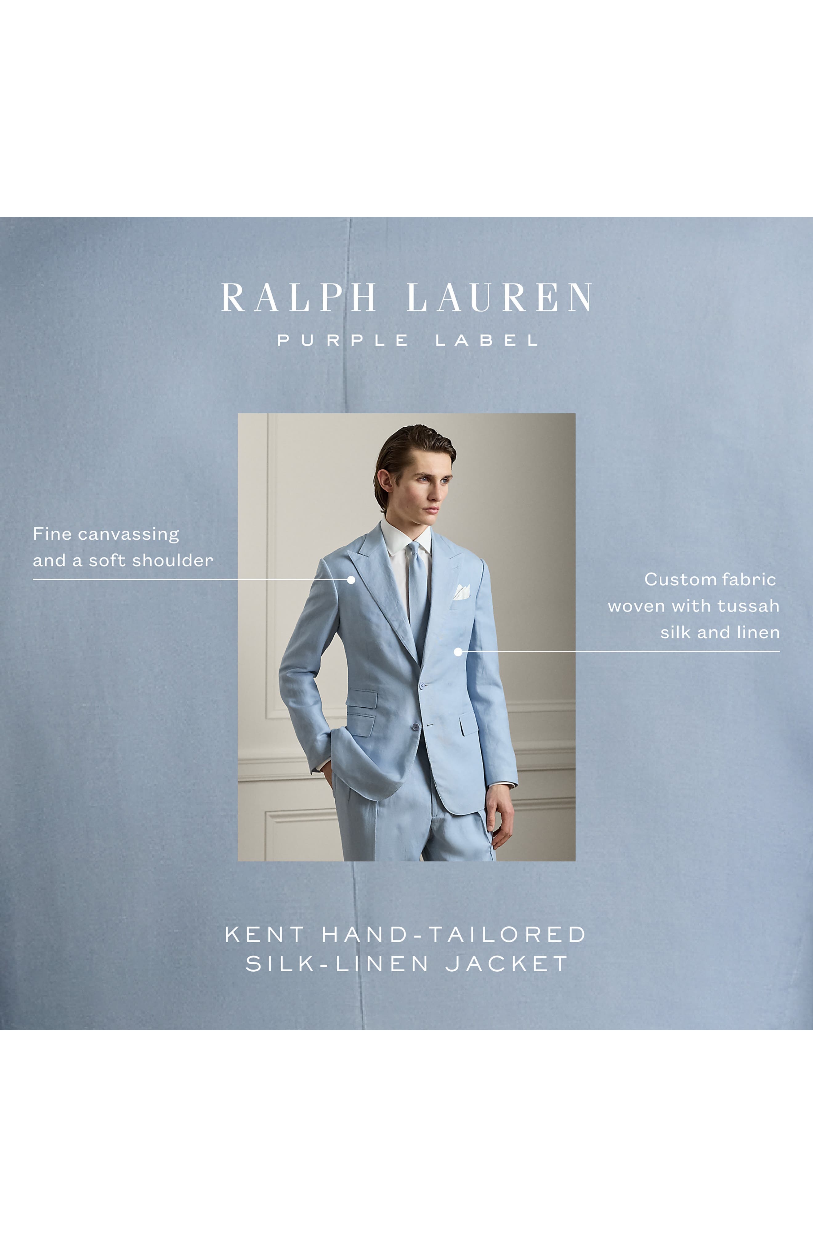 Ralph Lauren Purple Label Single Breasted Silk & Linen Canvas Sport Coat in Chambray Blue at Nordstr - 6