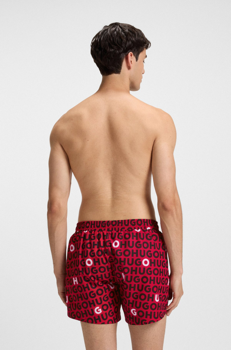 HUGO LOGO-PRINT SWIM SHORTS WITH DRAWCORD outlook