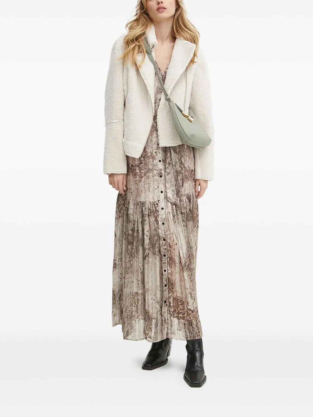 snakeskin-print maxi dress - 1