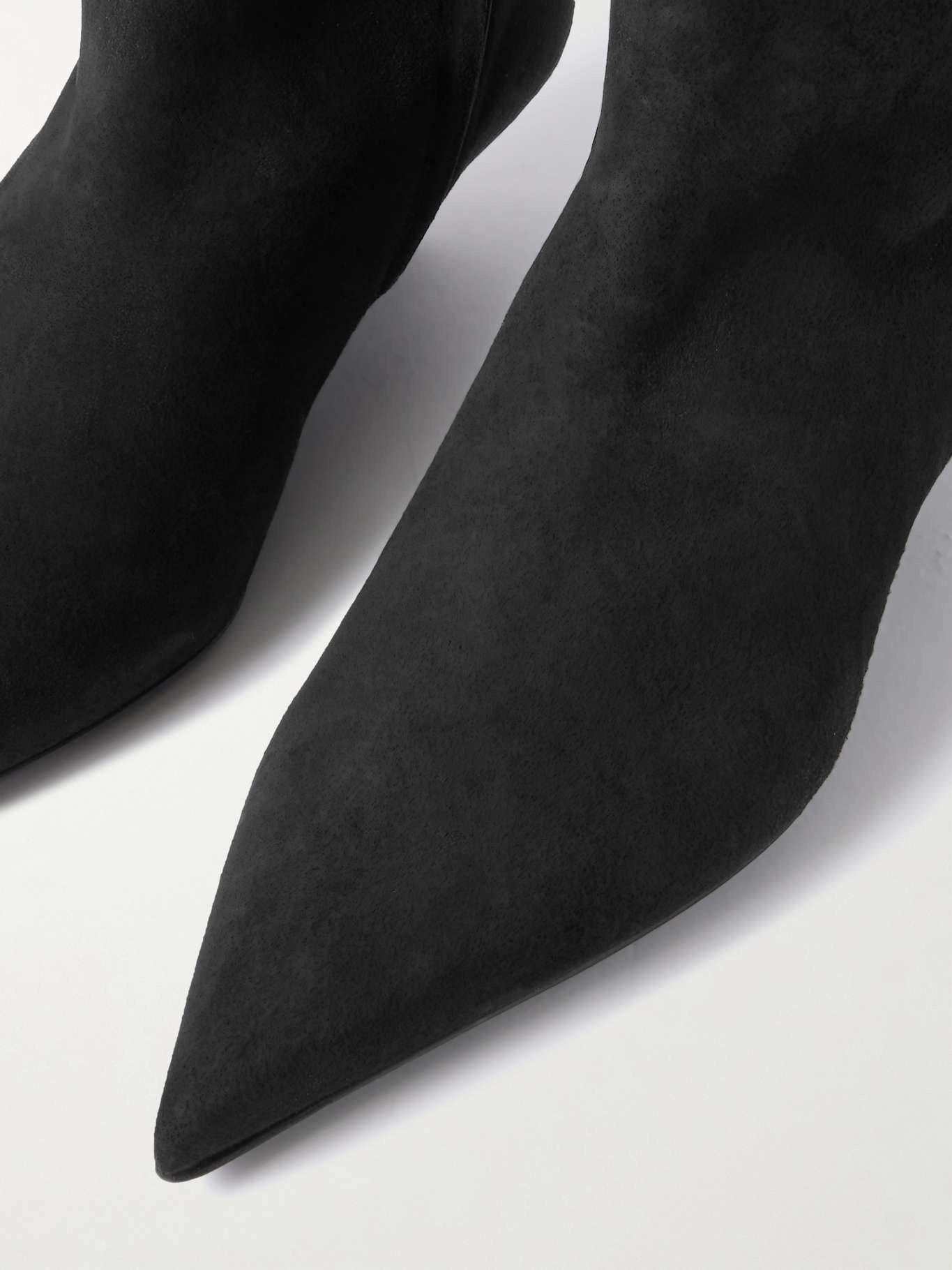 Sharp suede knee boots Black - 4