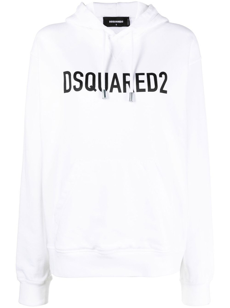 logo-print cotton hoodie 1