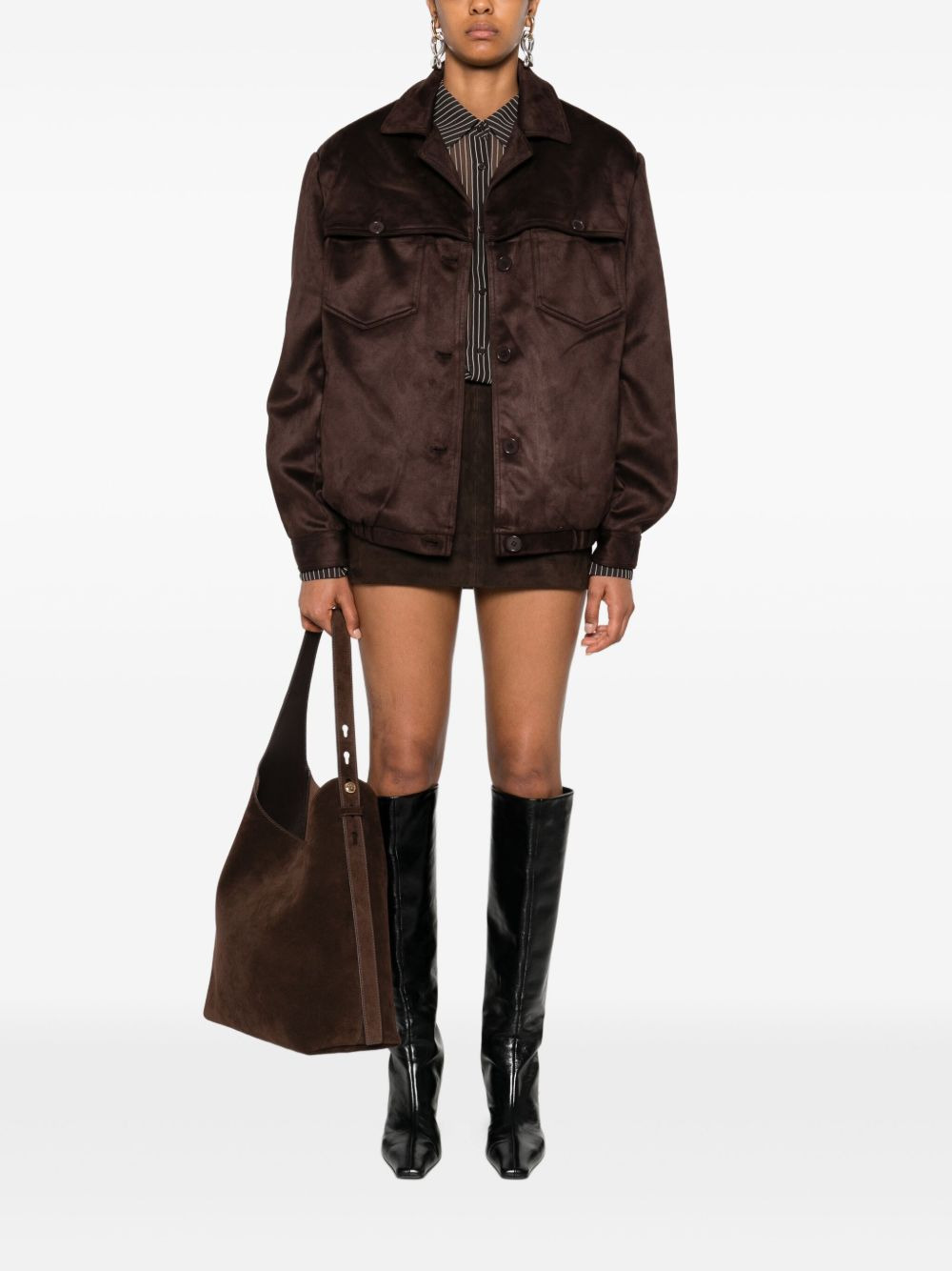 Hester faux suede button jacket - 2