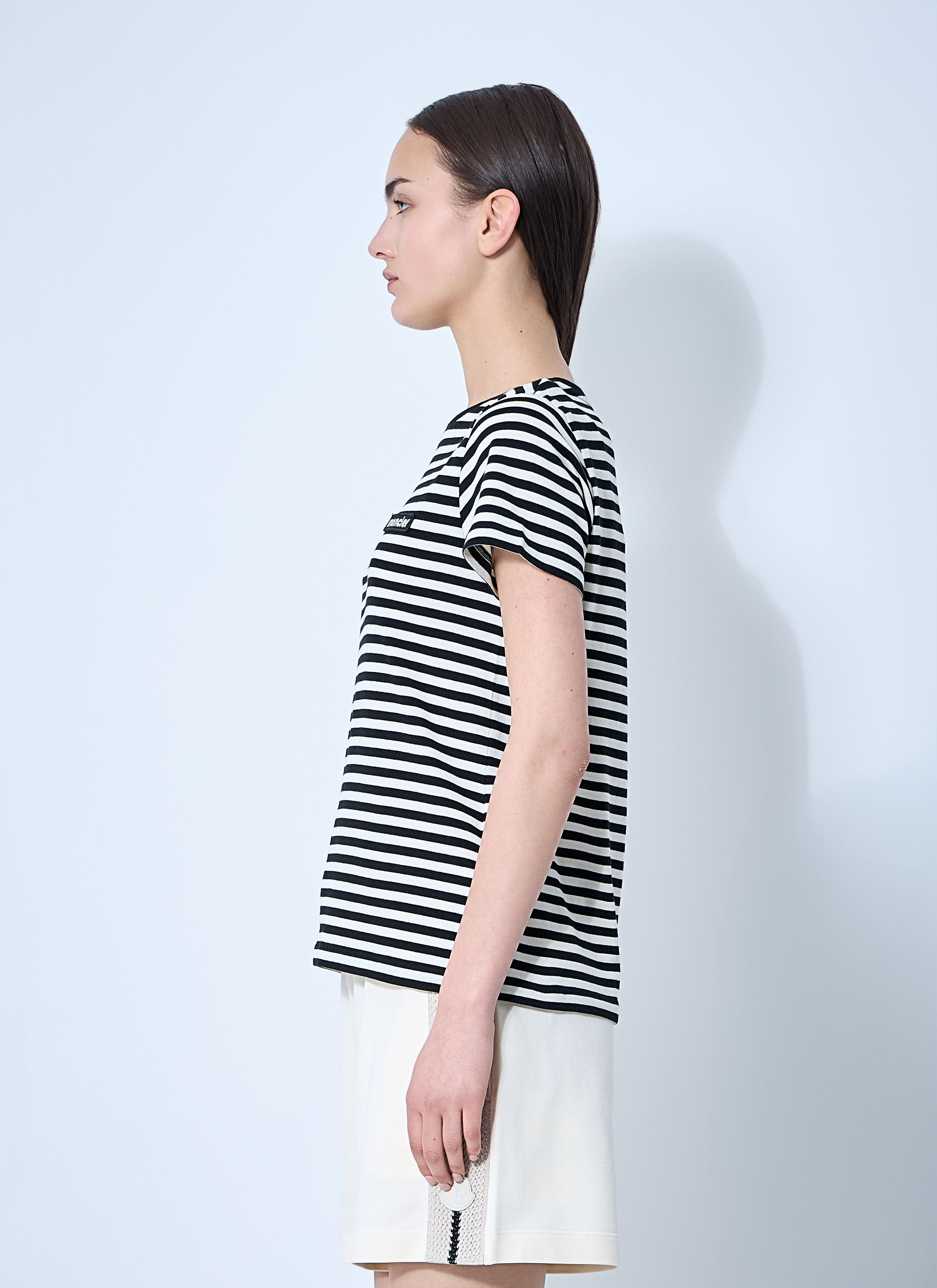 Striped Logo Motif T-Shirt - 3
