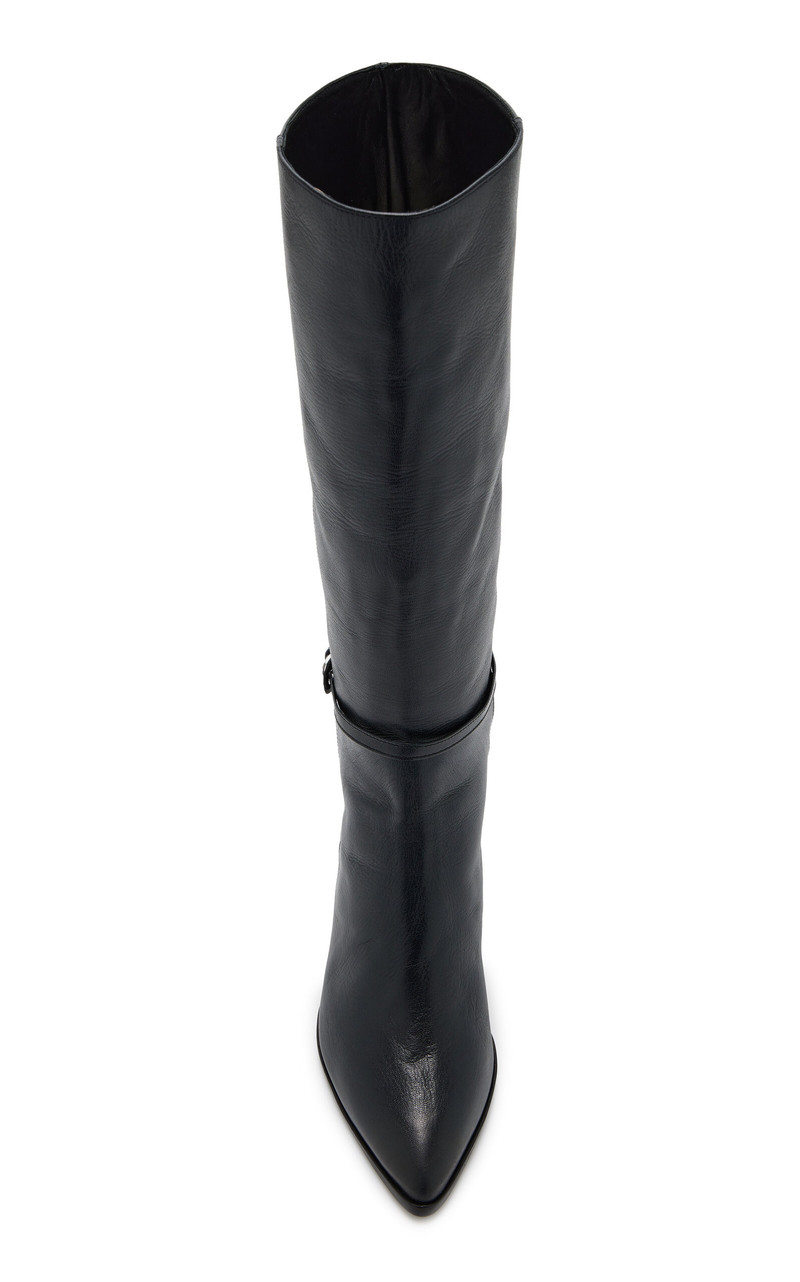 STAUD Austen Leather Knee Boots black outlook