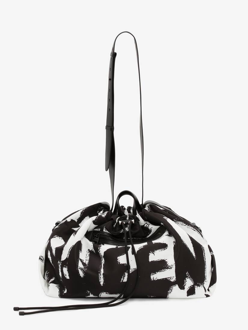 Mcqueen Graffiti Bundle Bag in Black/white - 5