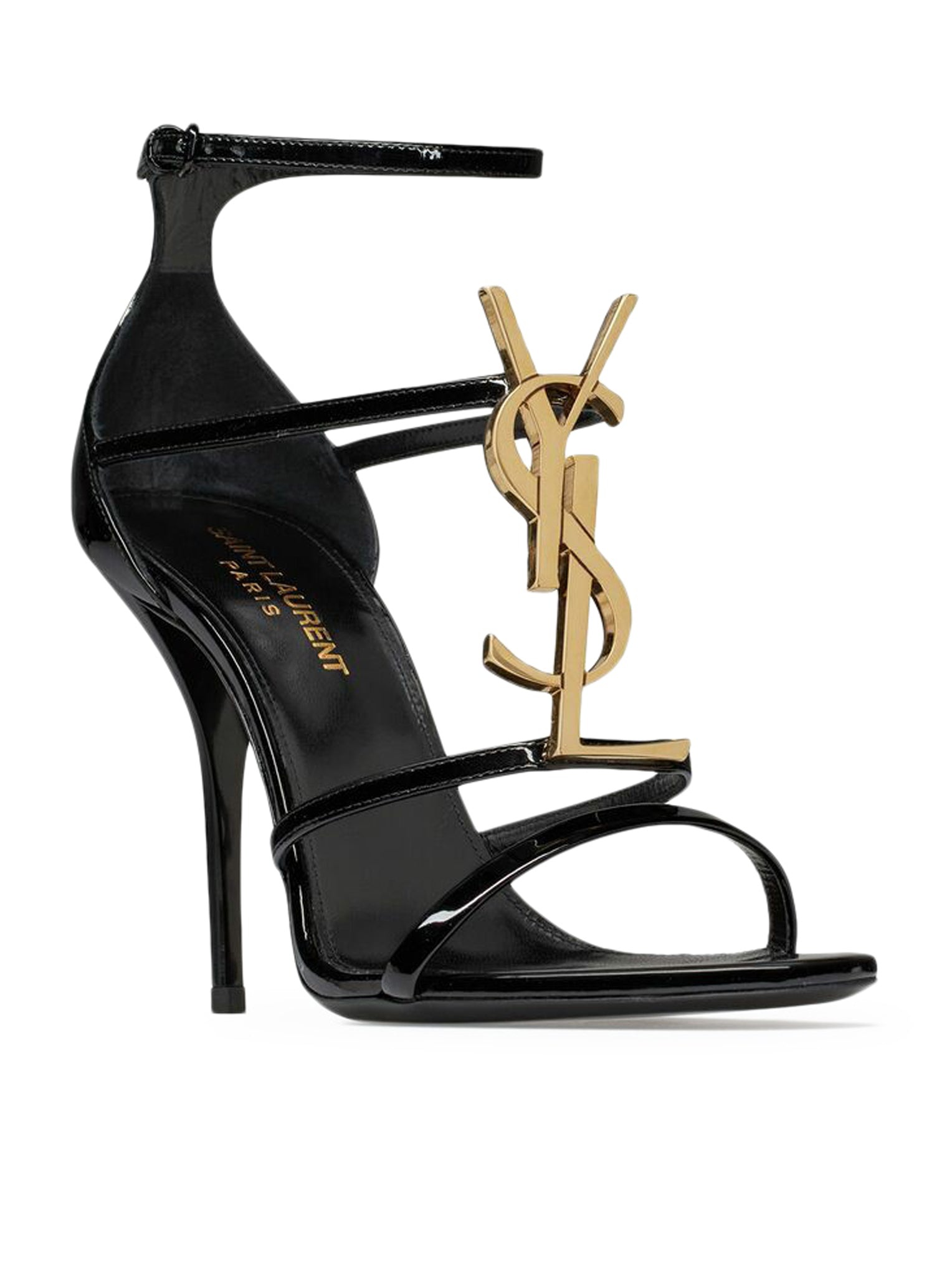 CASSANDRA SANDALS IN PAINTED LEATHER WITH GOLDEN MONOGRAM - 2