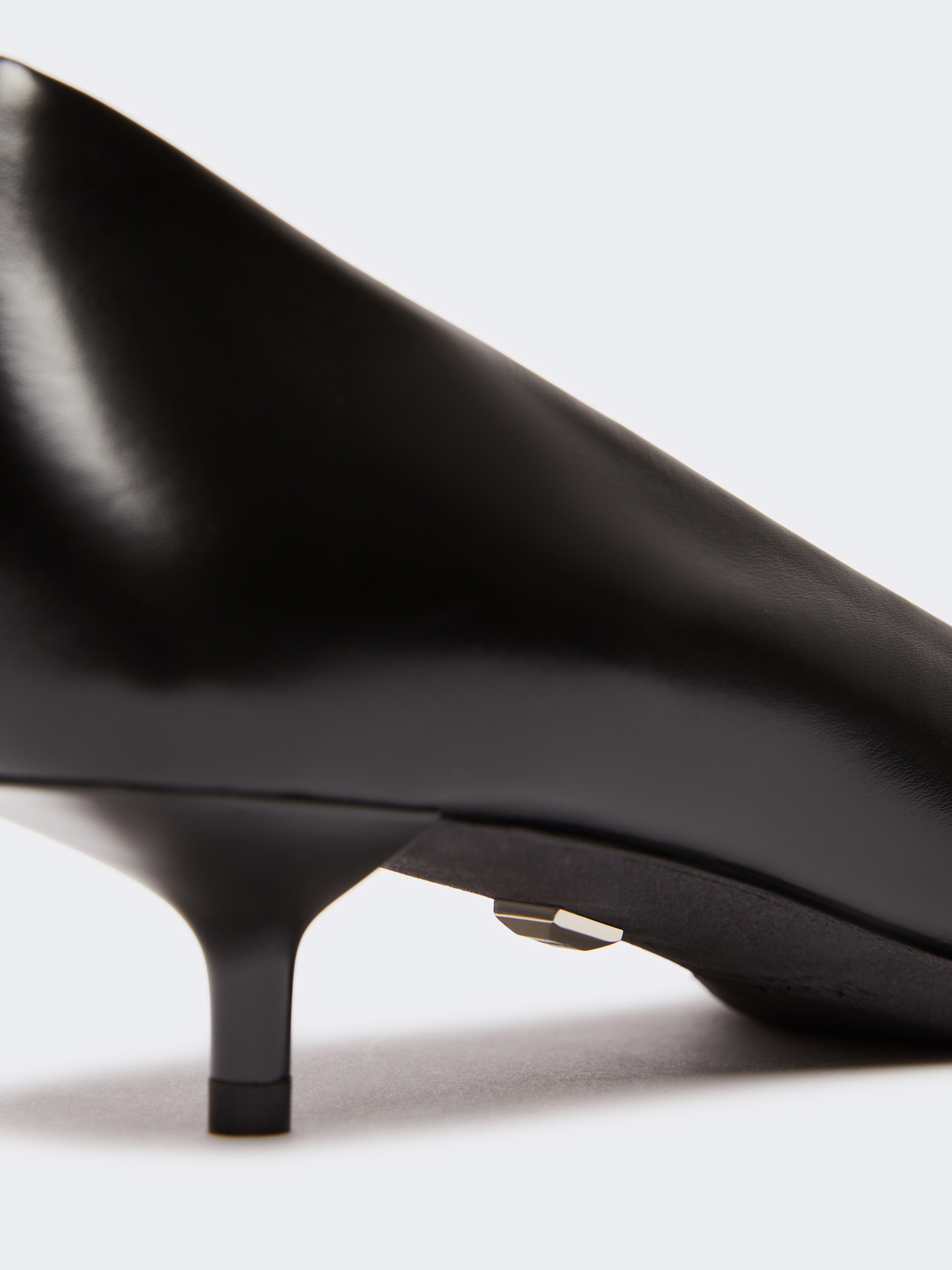 KITTENPUMP Kitten-heel leather court shoes - 5