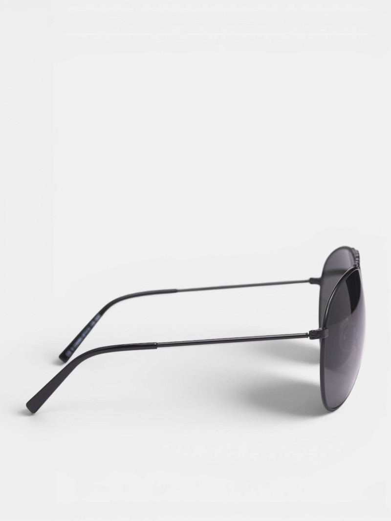 Acne Studios Black Metal Aviator Sunglasses outlook