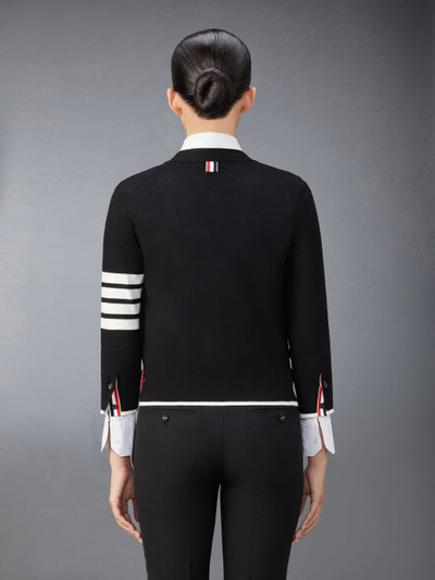 Thom Browne Fine Merino Wool 4-Bar Relaxed Fit Cardigan outlook