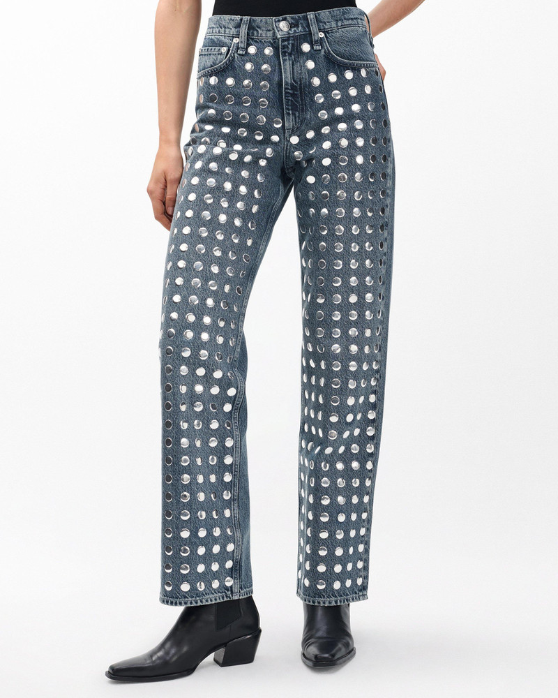 Shea Relaxed Straight Jeans Lightweight Rigid in Studded Kingston 4