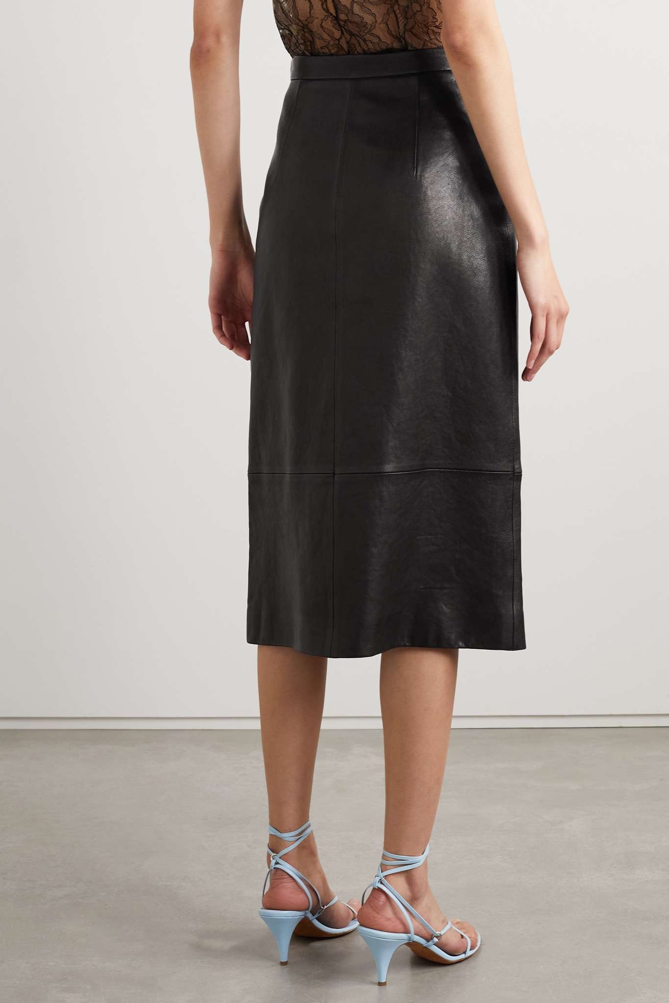 Fraser leather midi skirt - 3