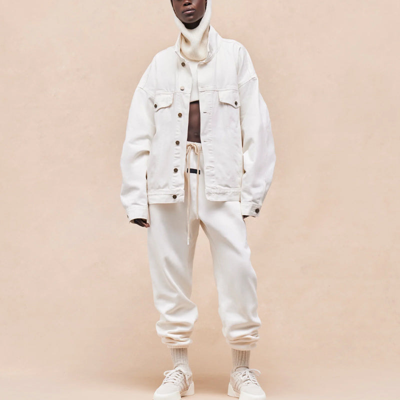 Fear of God Essentials FW23 Denim Jacket 'Cloud Dancer' 202BT234271F - 4