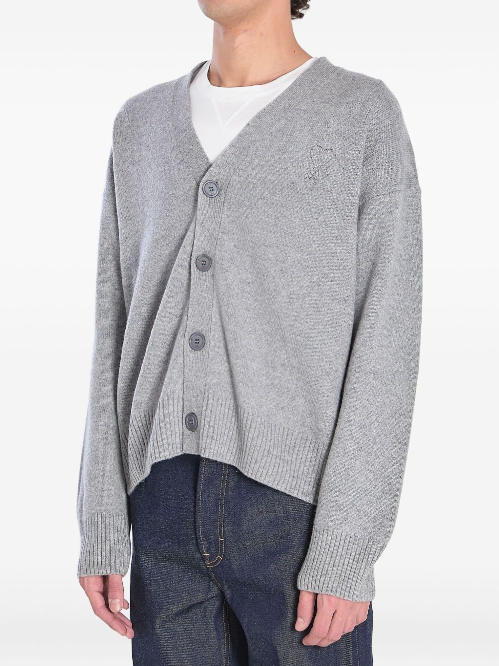 embroidered-logo button cardigan - 2
