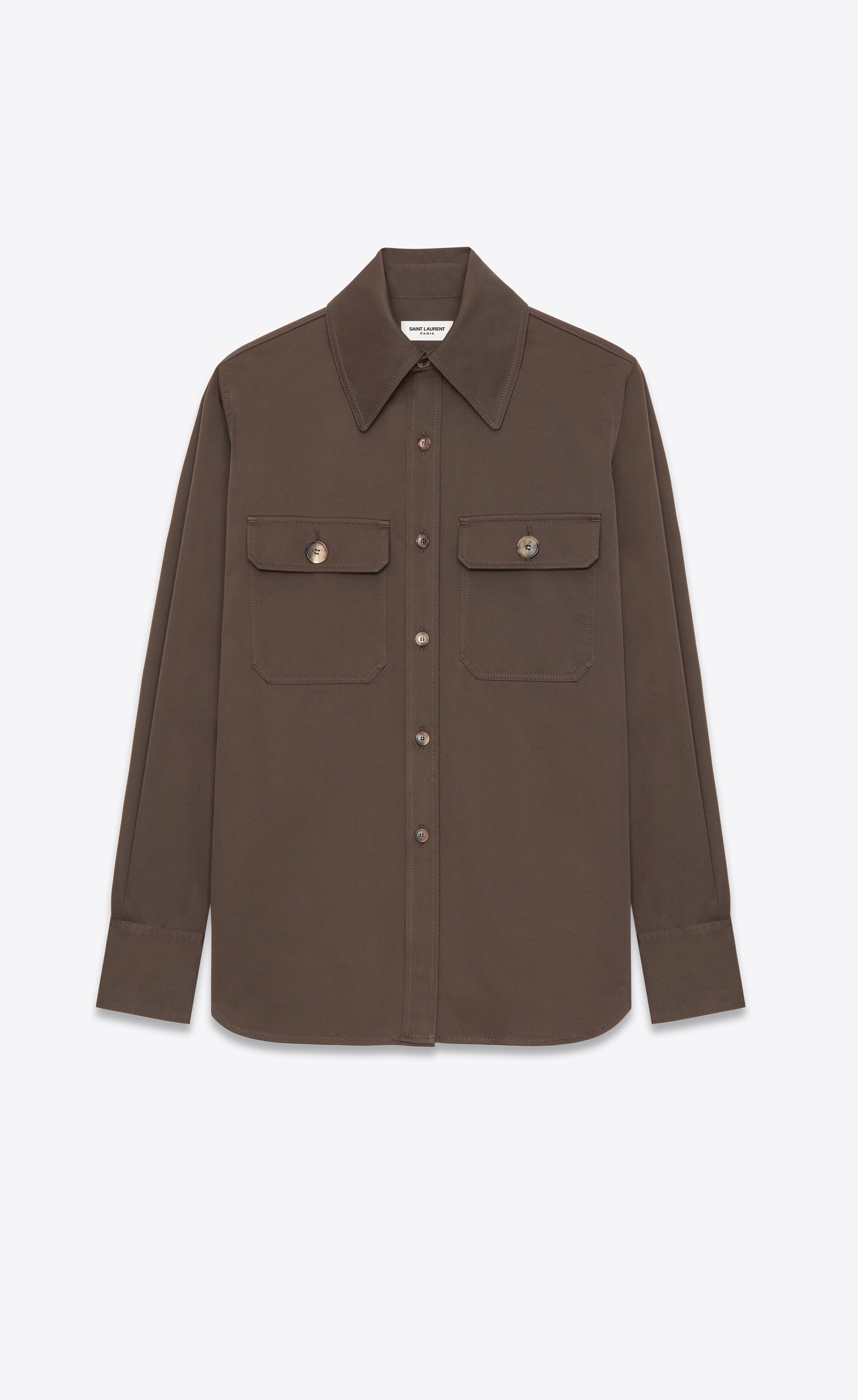 point-collar organic cotton shirt - 5