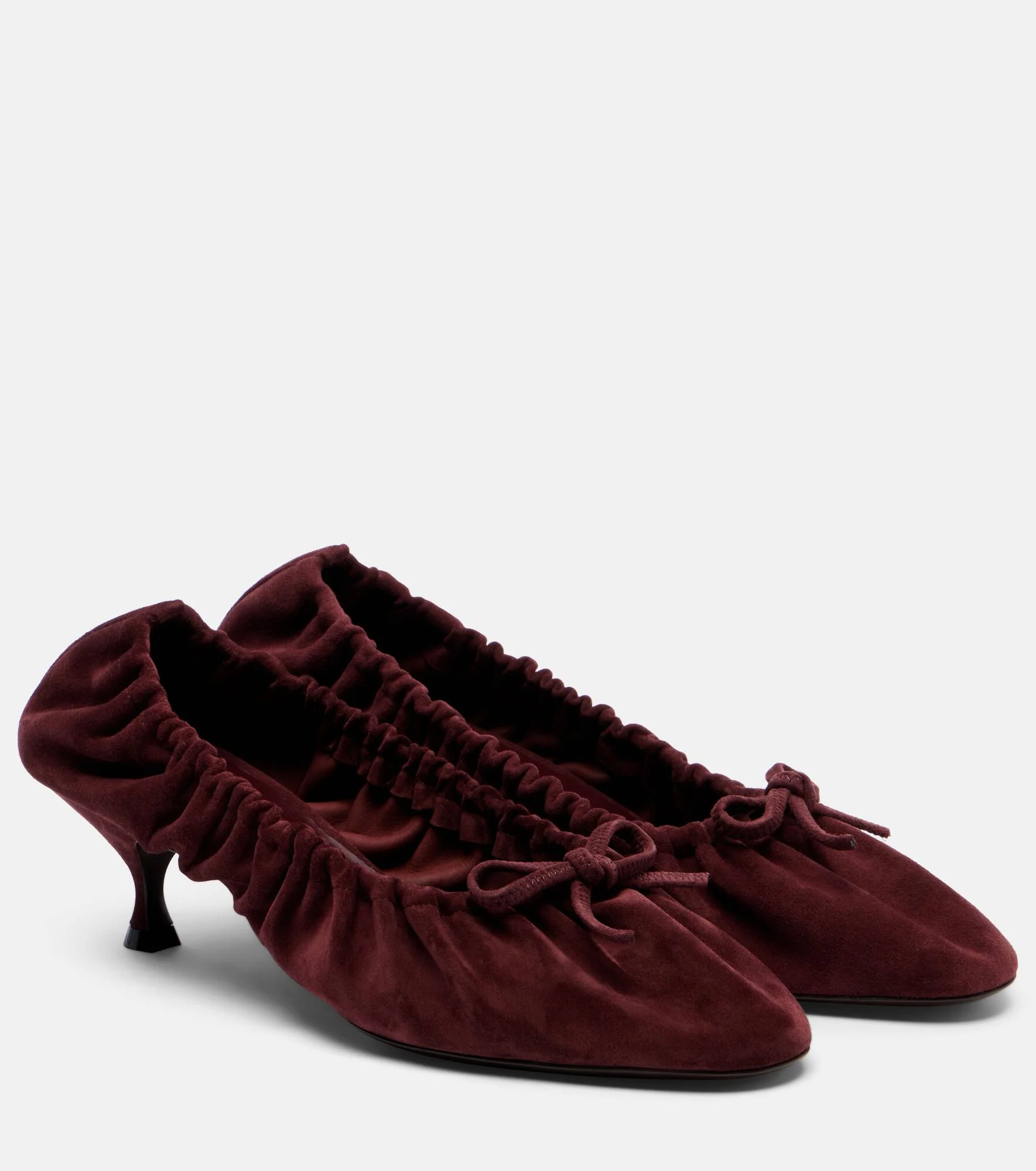 Gather Around ruched suede pumps - 1