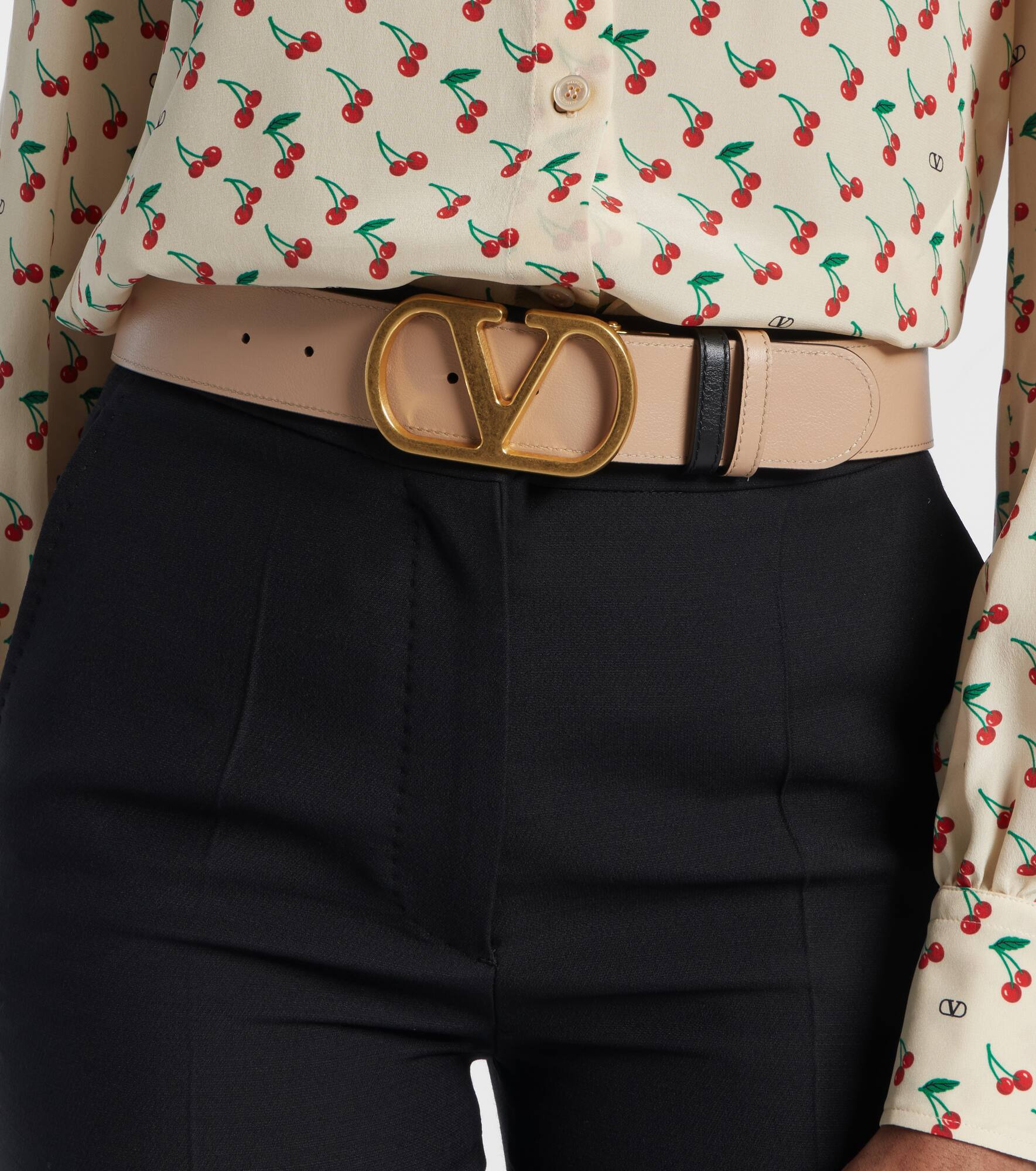 VLogo 40 reversible leather belt - 3