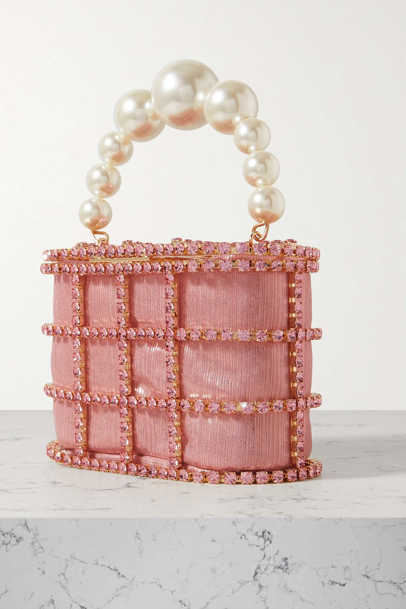 Holli embellished gold-tone and taffeta tote 3