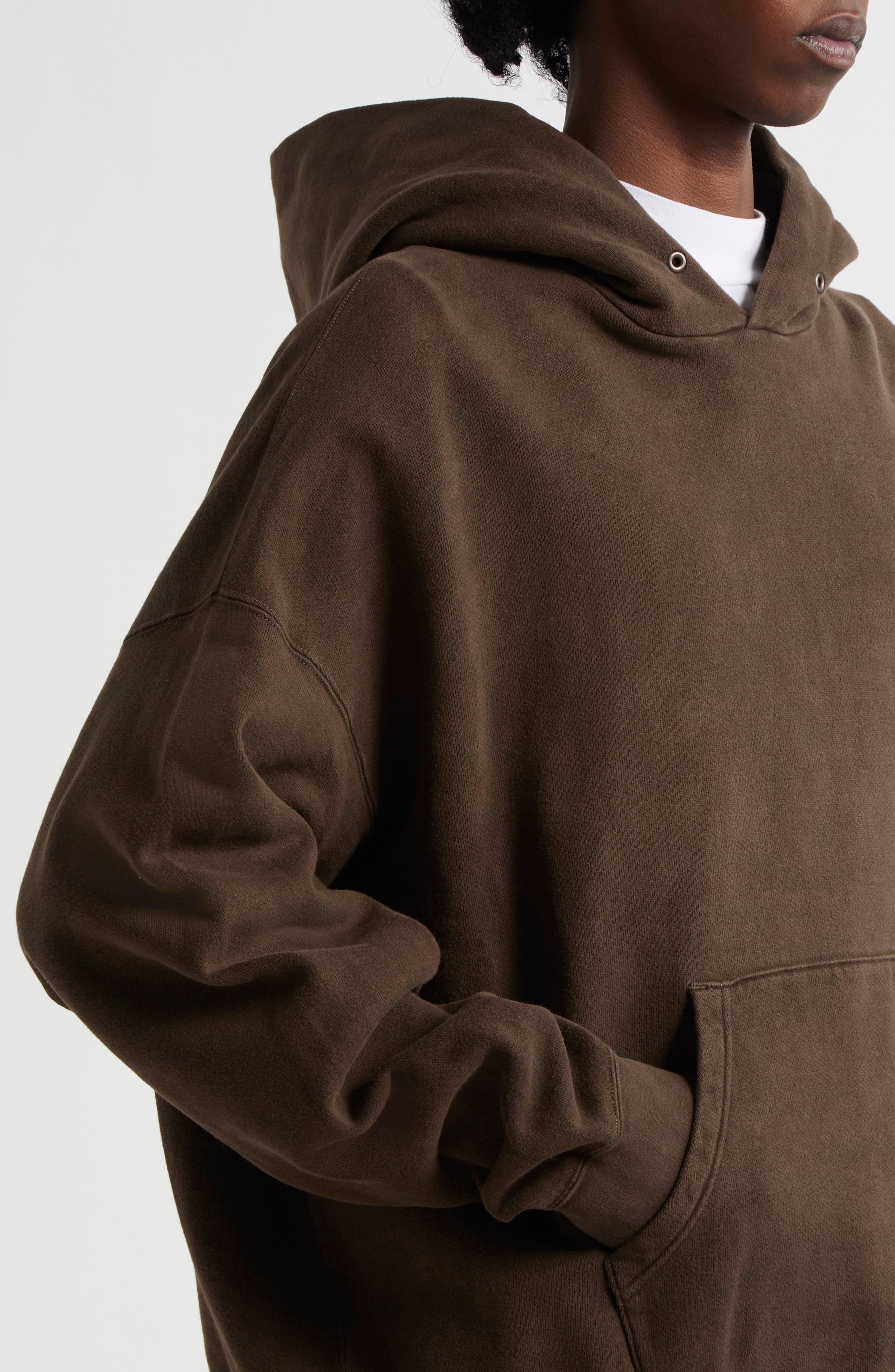 VISVIM Amplus Cotton Fleece Hoodie in Dark Mud at Nordstrom - 5