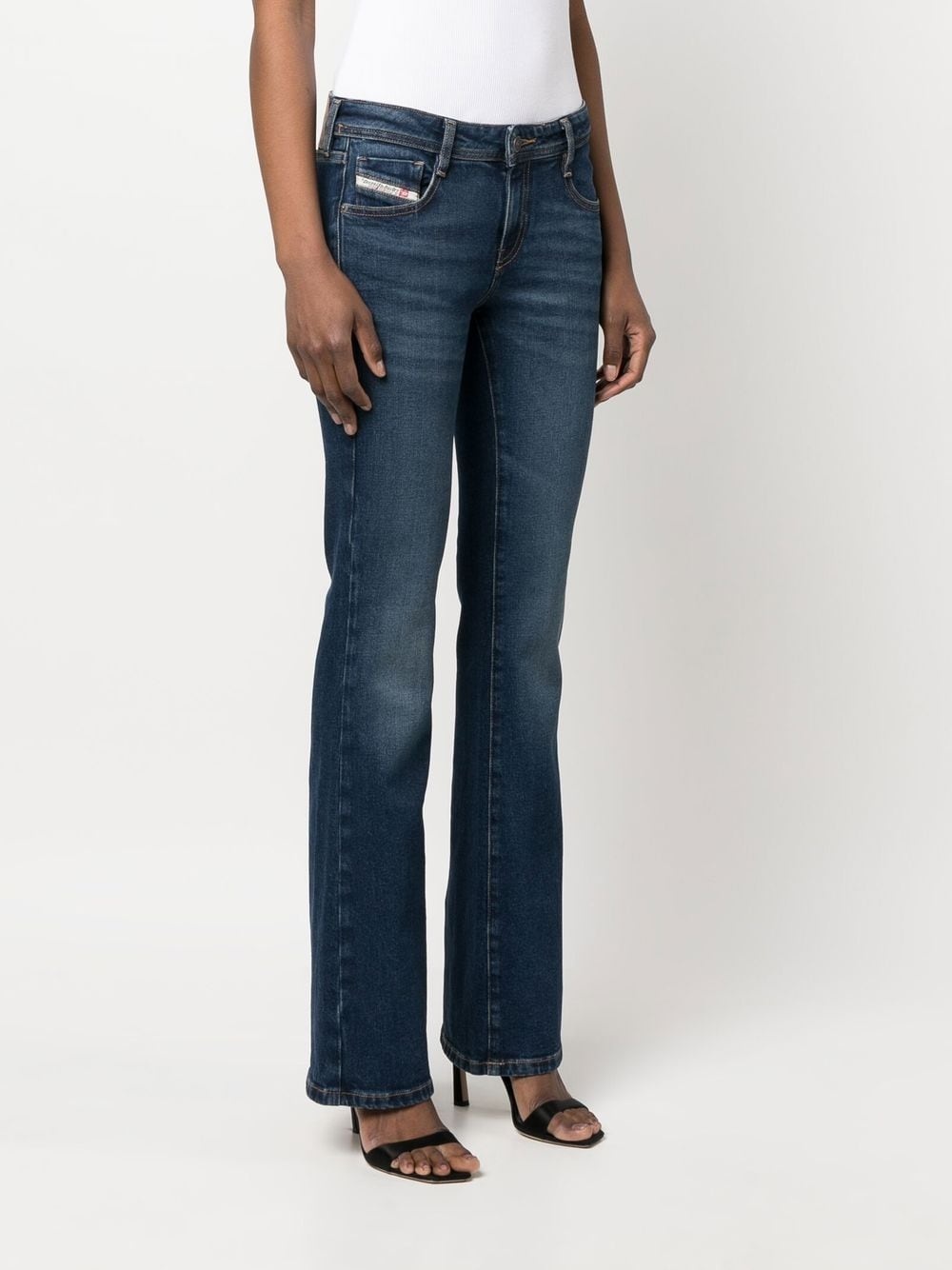 dark wash flared jeans - 3