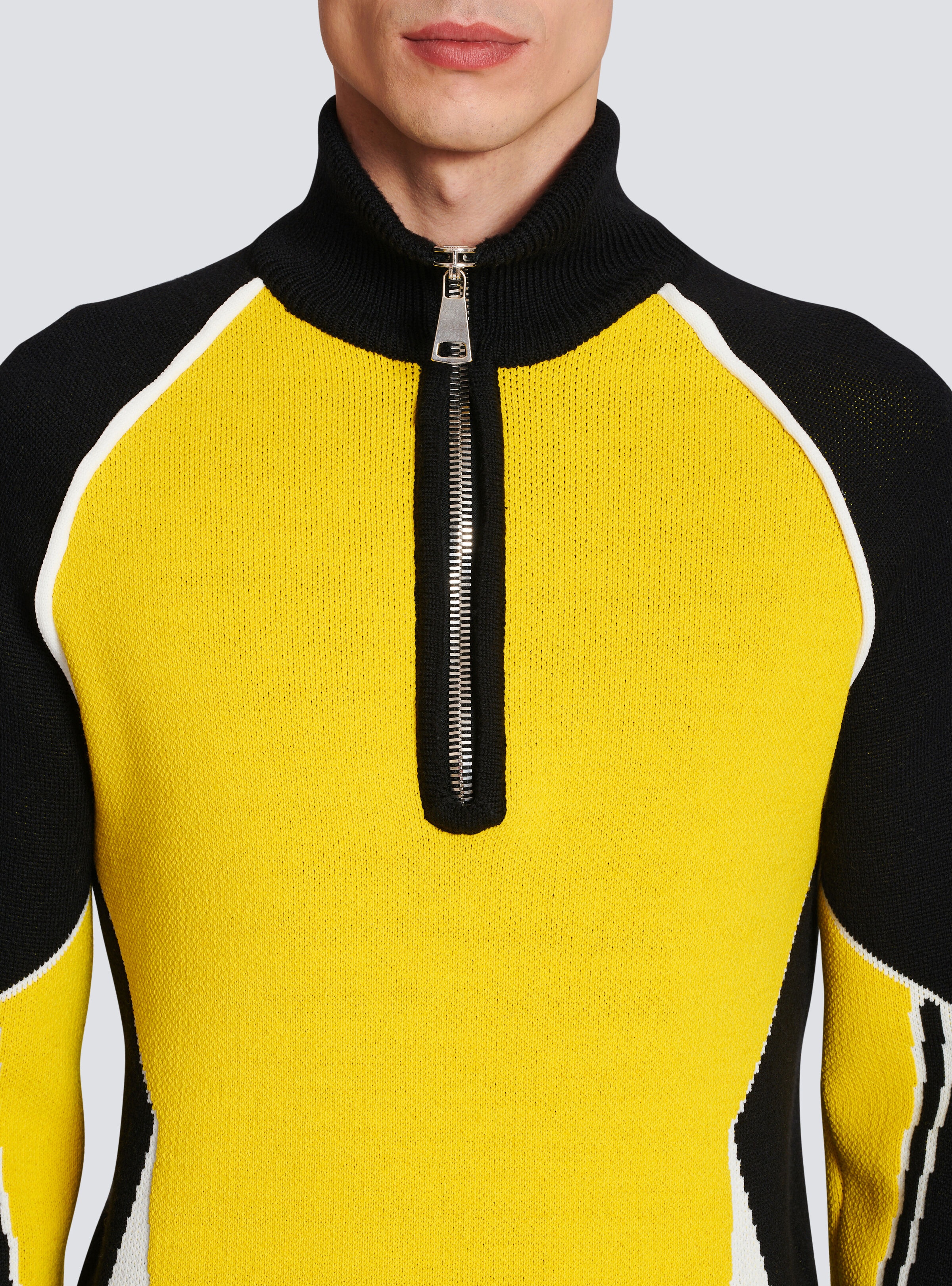 Wool jumper with embroidered Balmain logo - 8