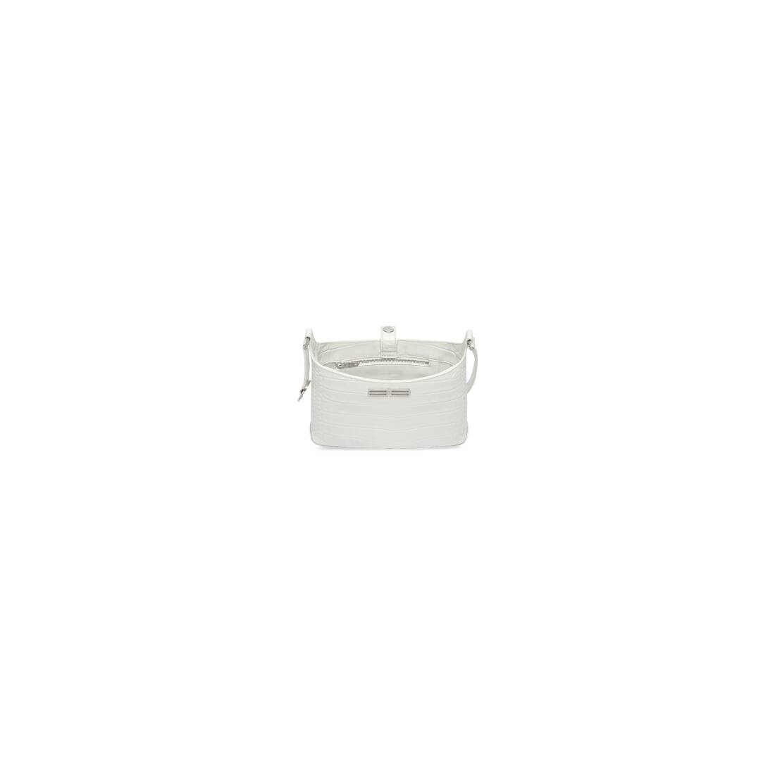 Women's Xx Small Hobo Bag Crocodile Embossed in White - 5
