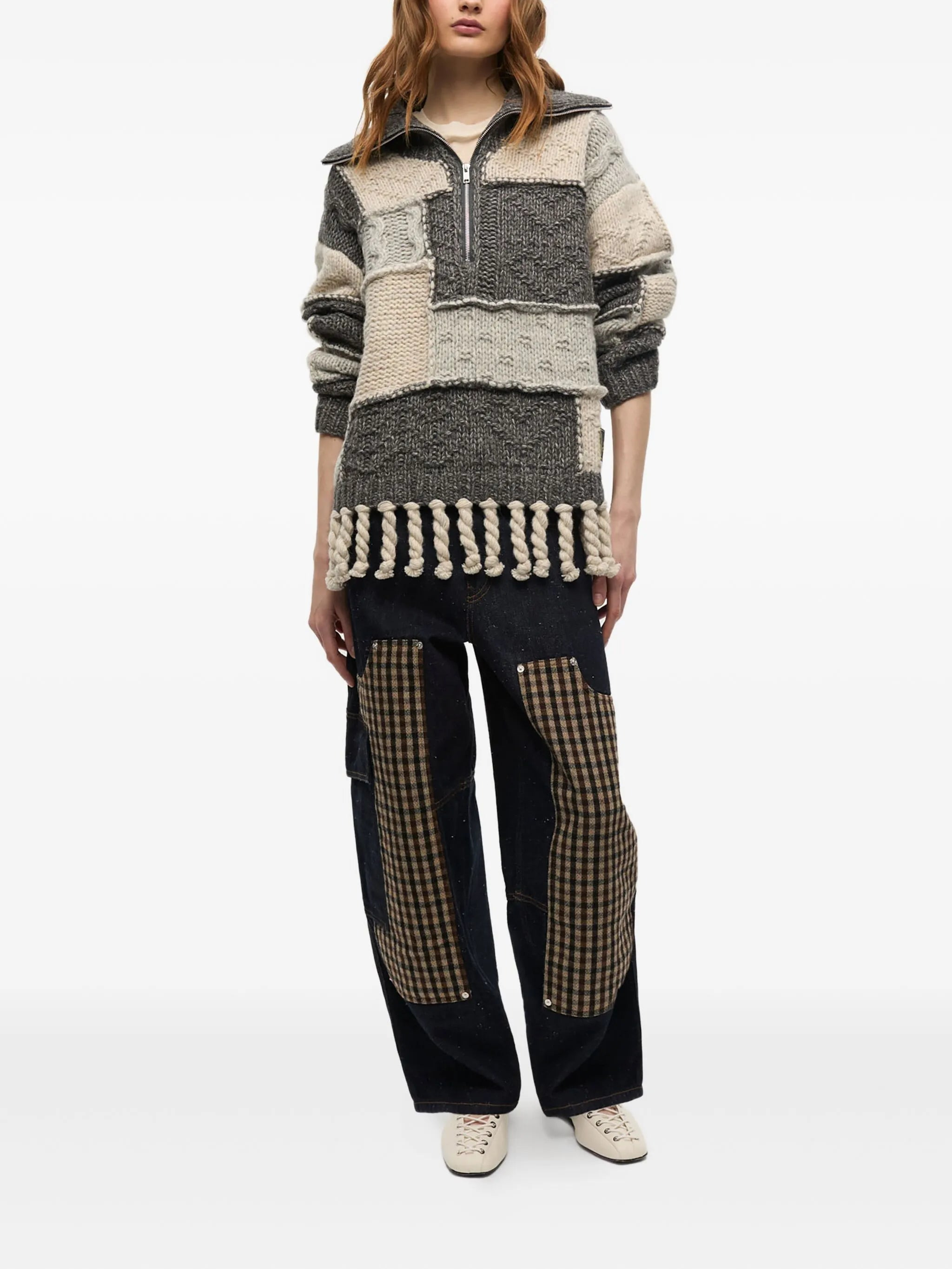 panelled sweater - 2