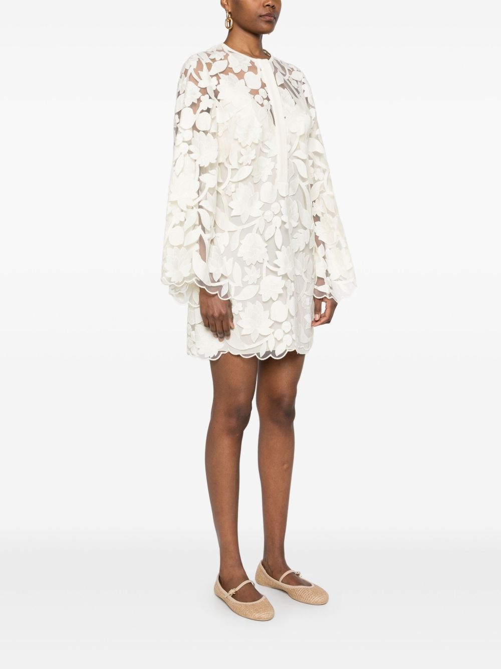 embroidered tulle mini dress - 3