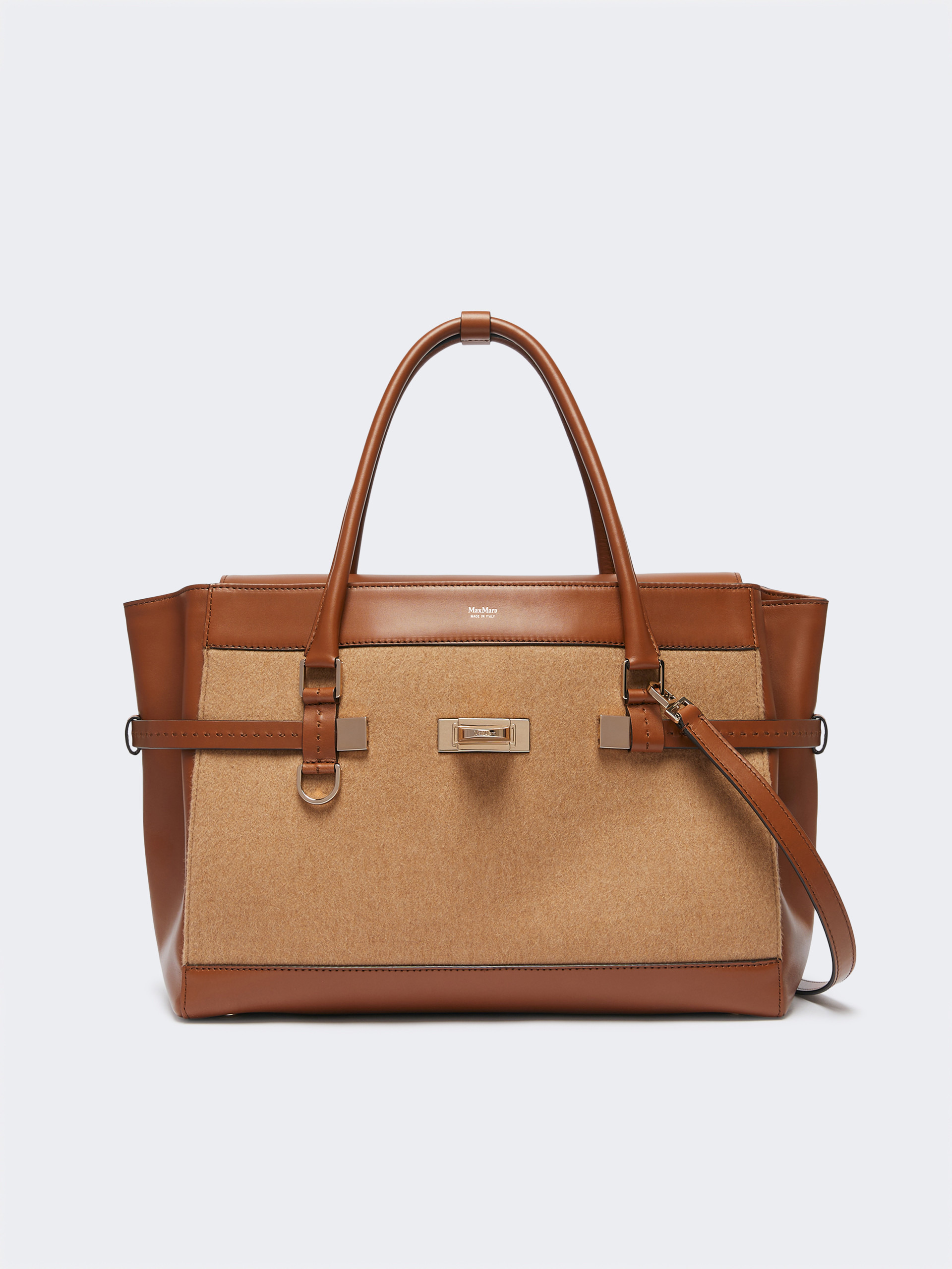 MARGAUX25WK Camel and leather handbag - 4