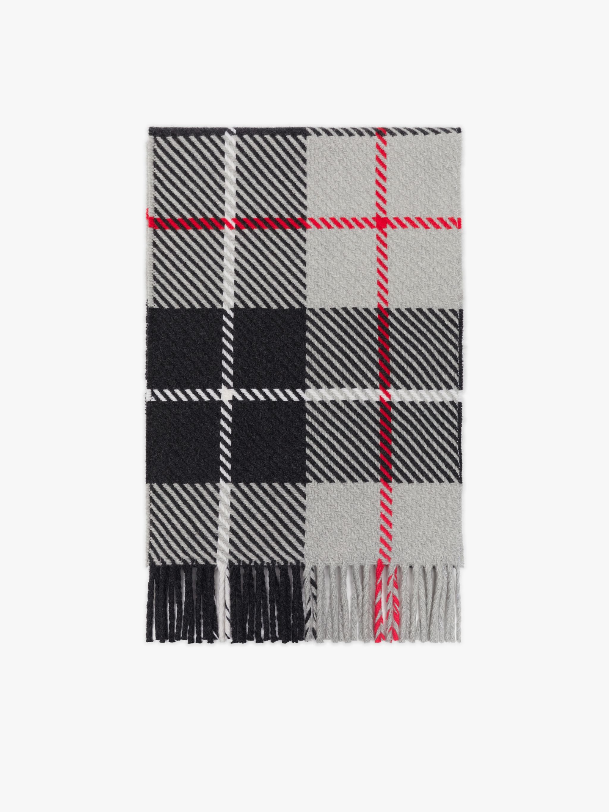 BARCLAY GREY CHECK MERINO WOOL & CASHMERE SCARF | ACC-022 - 1