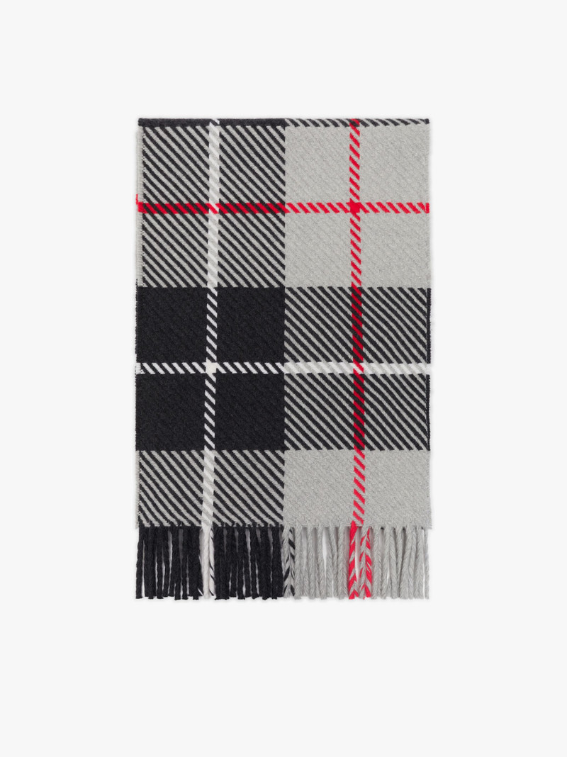BARCLAY GREY CHECK MERINO WOOL & CASHMERE SCARF | ACC-022 1
