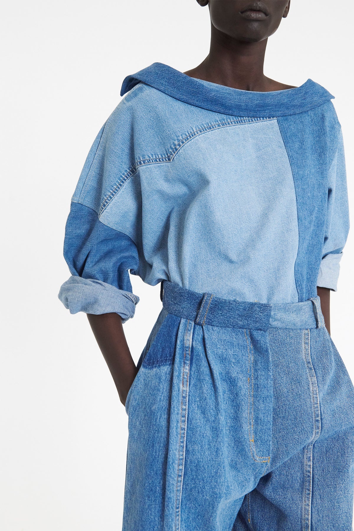 UPCYCLED DENIM JEANS BLUE - 6