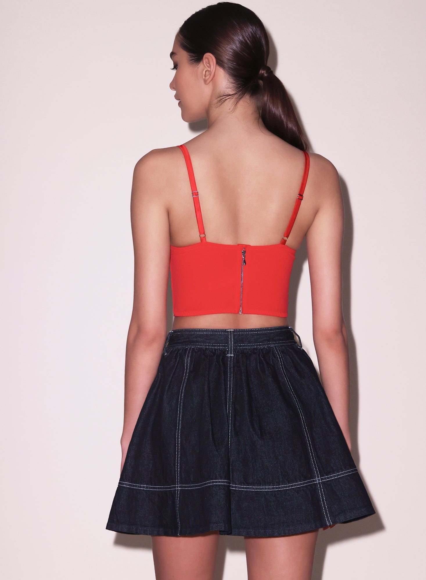 Denim Flare Skirt - 5