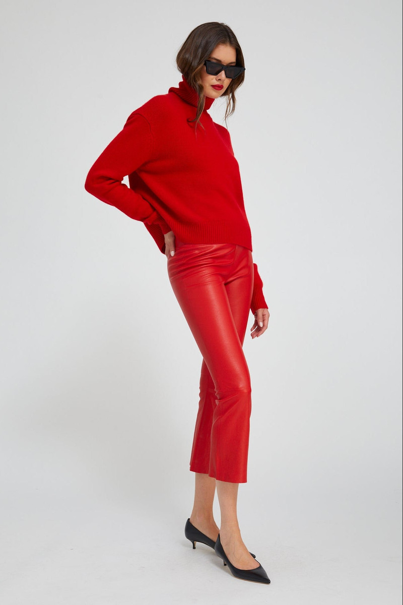 SPRWMN RED CASHMERE LONG SLEEVE TURTLENECK outlook