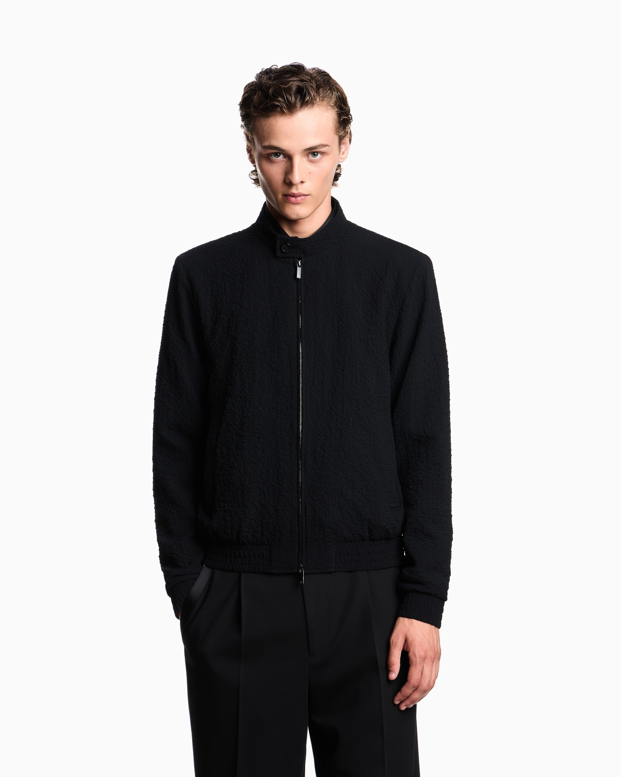 TECHNICAL SEERSUCKER FABRIC BLOUSON - 4