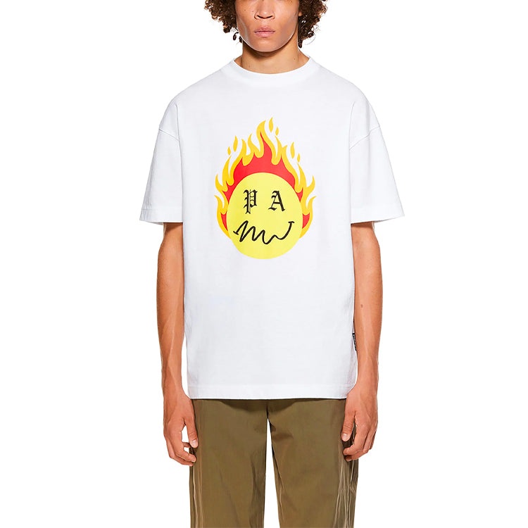 Palm Angels Burning Head Short-Sleeve T-Shirt 'White/Yellow' PMAA001R21JER0040118 - 3